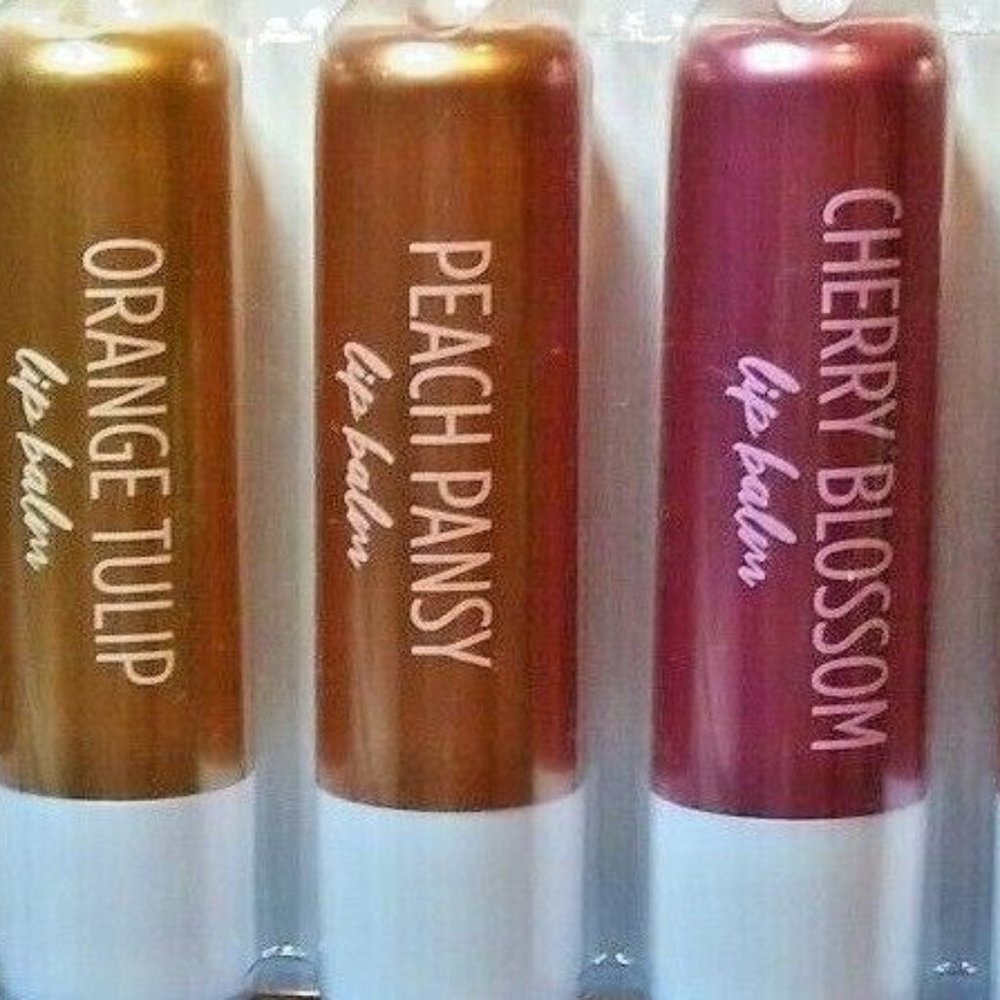 5 PIECE SET MICHAEL GIORDANO SCENTED Lip Balm ICONIC ROSE CHERRY PANSY TULIP VA